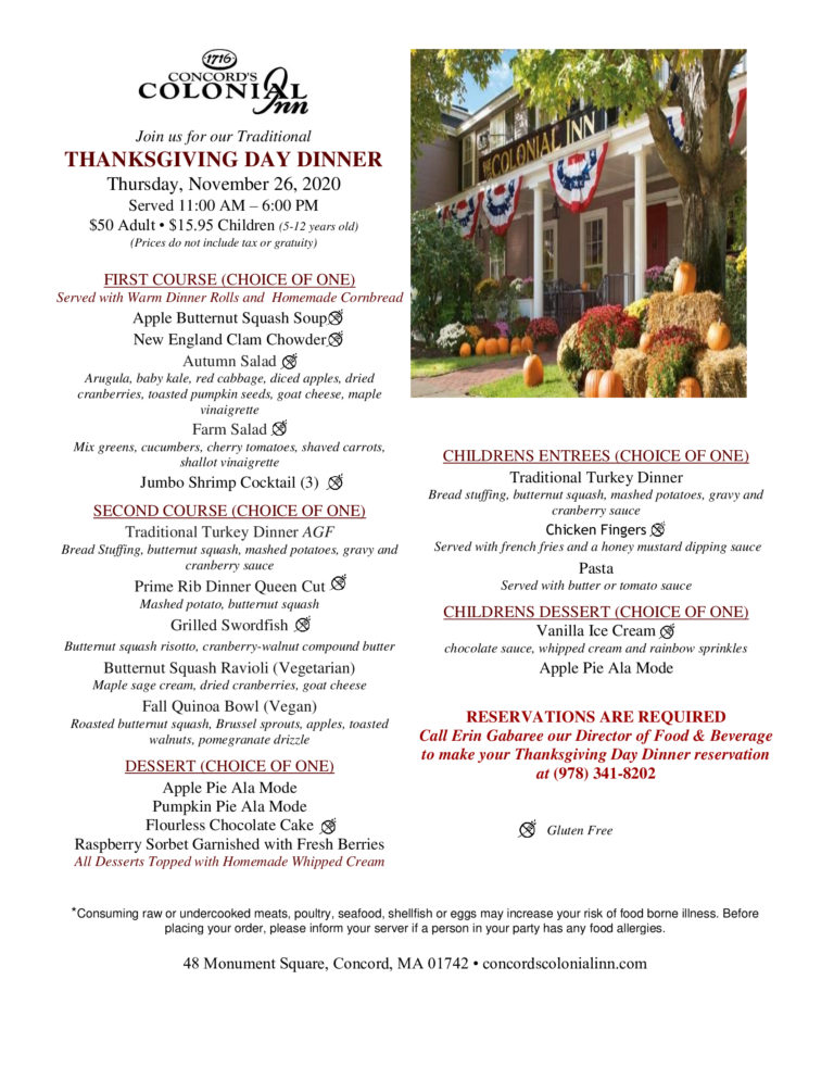 Thanksgiving2020 Concord's Colonial Inn